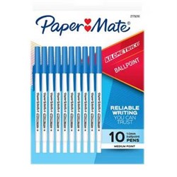 Papermate Kilometrico Ballpoint Pen Medium 1mm Blue Pack of 10